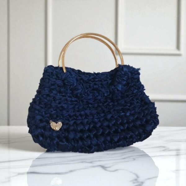 Sac soirée satiné bleu marine Tunisie