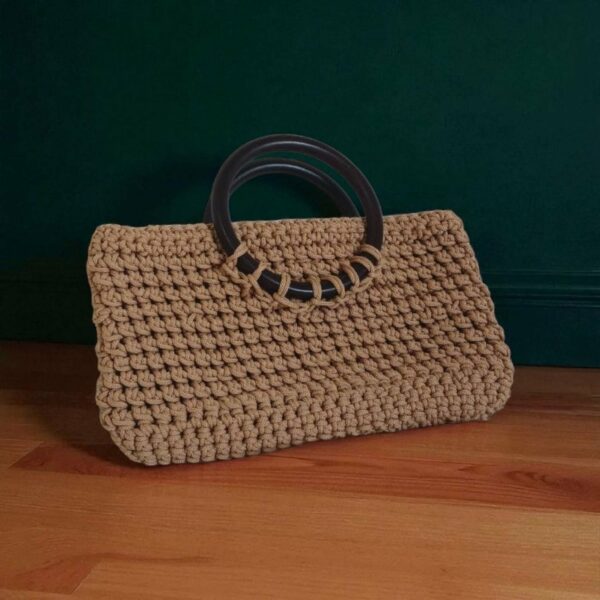 Pochette en crochet caramel Tunisie