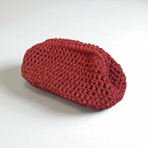 Sac à main en crochet pailleté rouge doré Tunisie