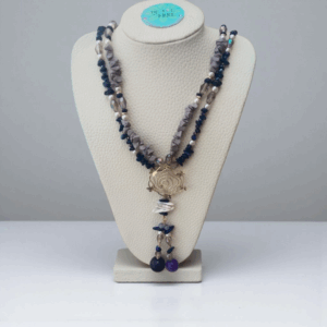 Parure Lilas et mauve foncée avec perles Tunisie