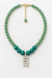 Collier avec pierres aventurine Swarovski Tunisie