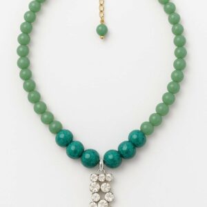 Collier avec pierres aventurine Swarovski Tunisie