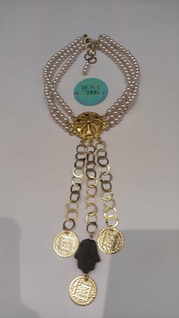 Collier traditionnel avec khomsa aanbar Tunisie