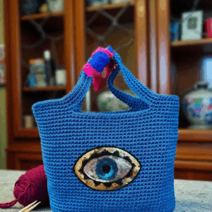 Sac crochet bleu fait main Tunisie
