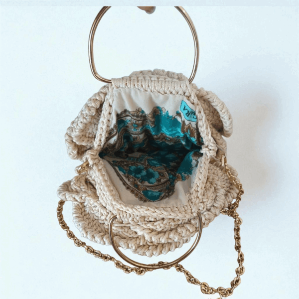 Sac a main fleur Blanc en crochet Tunisie