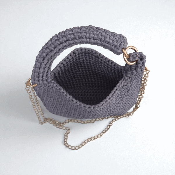 Petit sac en crochet gris Tunisie