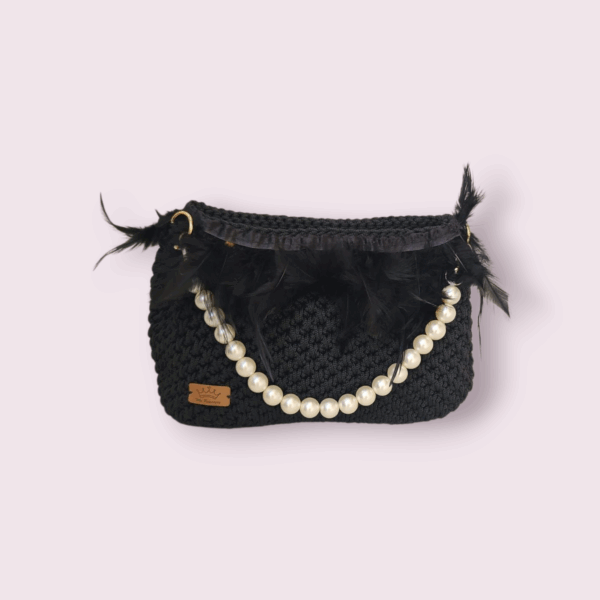 Sac à main au crochet en macramé noir Tunisie