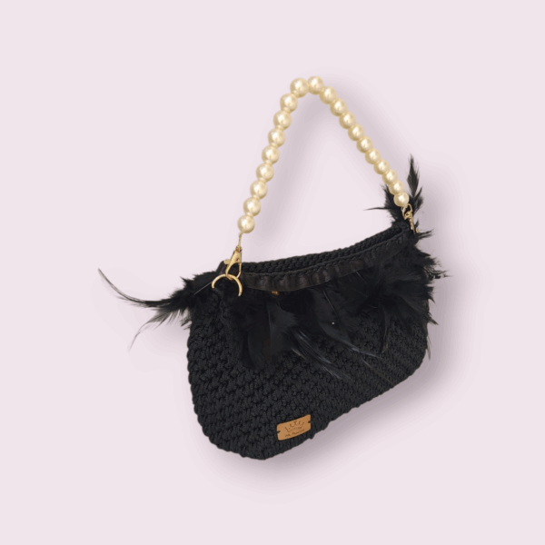 Sac à main au crochet en macramé noir Tunisie