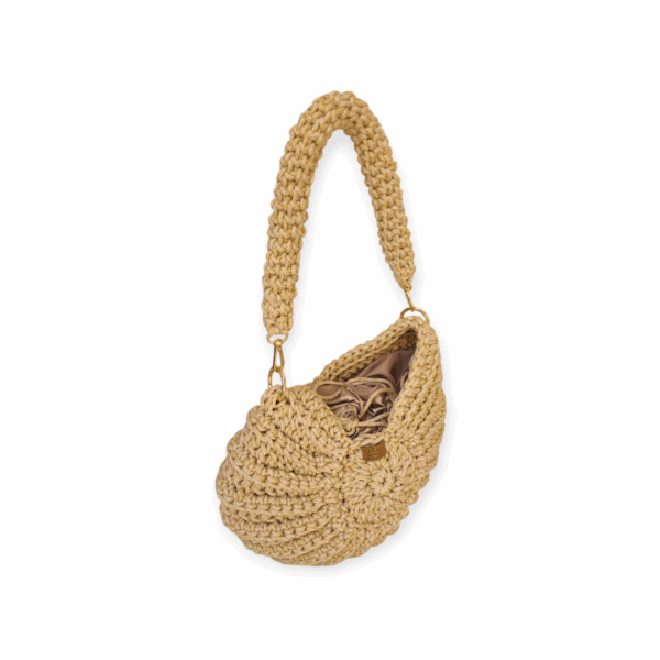 Sac à main au crochet en macramé beige Tunisie