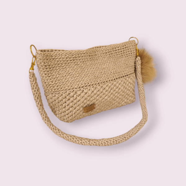 Sac à main au crochet en macramé beige Tunisie