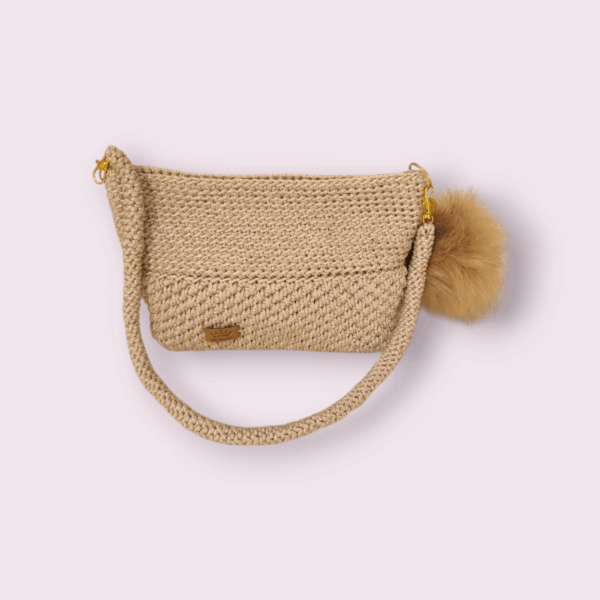 Sac à main au crochet en macramé beige Tunisie