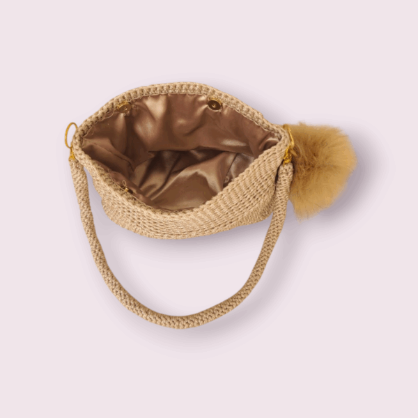 Sac à main au crochet en macramé beige Tunisie