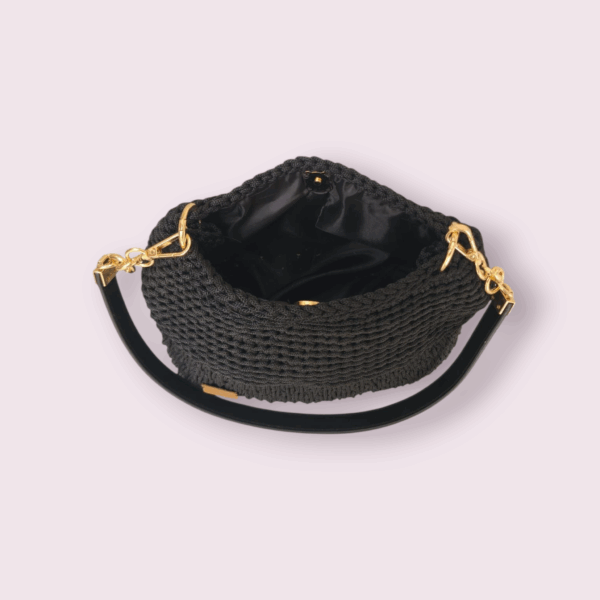 Sac à main au crochet en macramé noir Tunisie