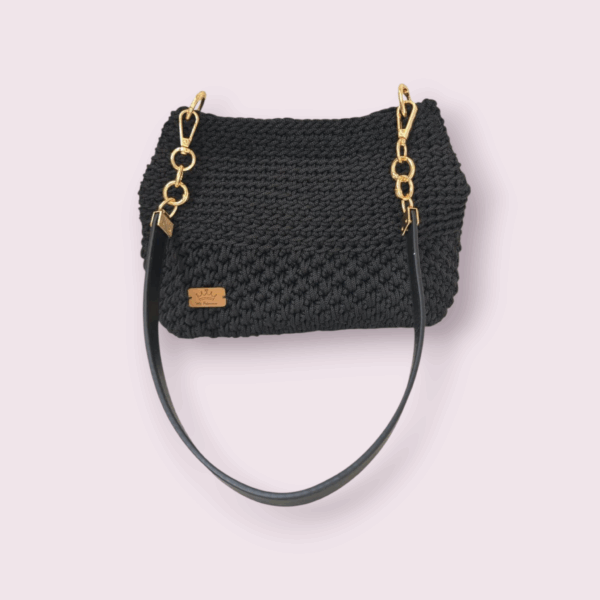 Sac à main au crochet en macramé noir Tunisie