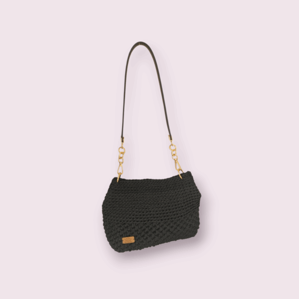 Sac à main au crochet en macramé noir Tunisie