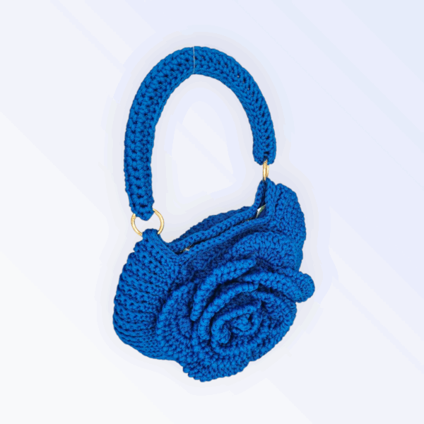 Sac à main au crochet en macramé bleu Tunisie