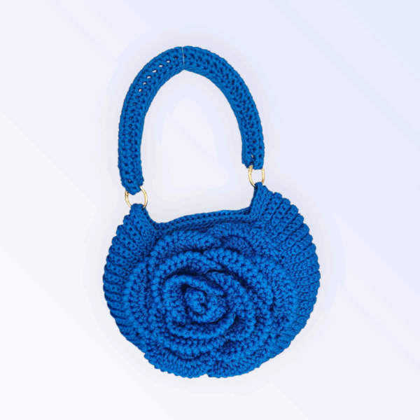 Sac à main au crochet en macramé bleu Tunisie