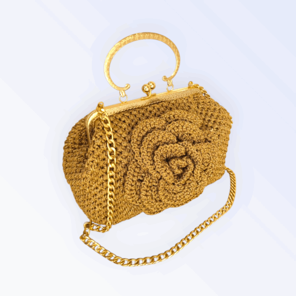 Sac à main au crochet en macramé doré Tunisie