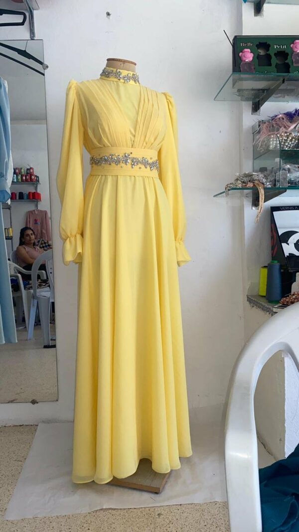 Robe de soirée longue en moussline Tunisie