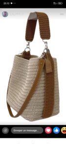 Sac crochet marron beige Tunisie