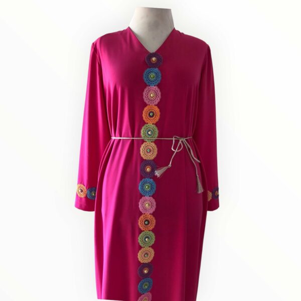 Djebba rose satin de soie Tunisie