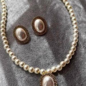 Parure élégante perles et strass en doré Tunisie