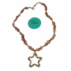 Collier en pierres couleur de terre avec pendentif Tunisie