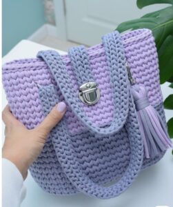 Sac violet en crochet Tunisie