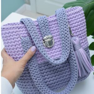 Sac violet en crochet Tunisie
