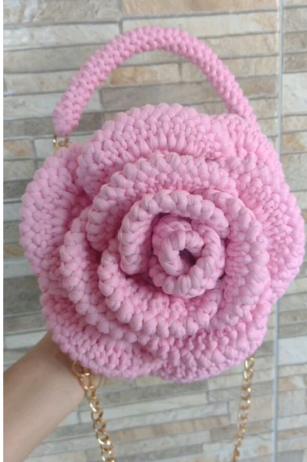 Sac rose en crochet Tunisie