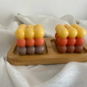 2 bougies Bubbles + support Tunisie