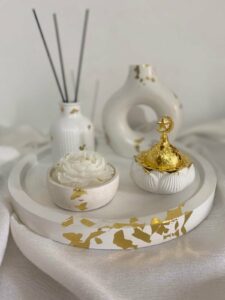 Pack plâtre + bougie pivoine parfumée Tunisie