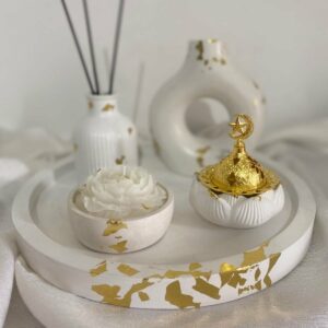 Pack plâtre + bougie pivoine parfumée Tunisie