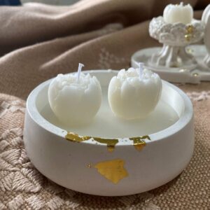 Bougie parfumèe en cire de soja-pot en plâtre (médium) Tunisie