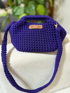 Clutch violet avec poignée intégrée Tunisie