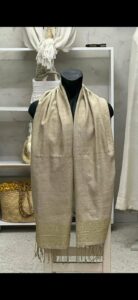 Echarpe lin beige doré Tunisie
