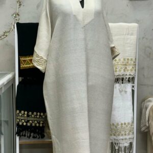 Robe jerbia haiek laine ecru Tunisie
