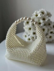 Sac en perles blanc Tunisie
