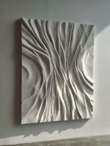 White Minimalist Textured Painting Tunisie