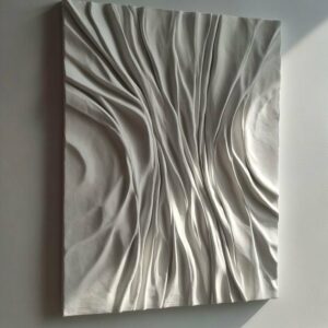 White Minimalist Textured Painting Tunisie