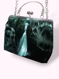 Sac Pochette en Velours Vert Forêt Tunisie