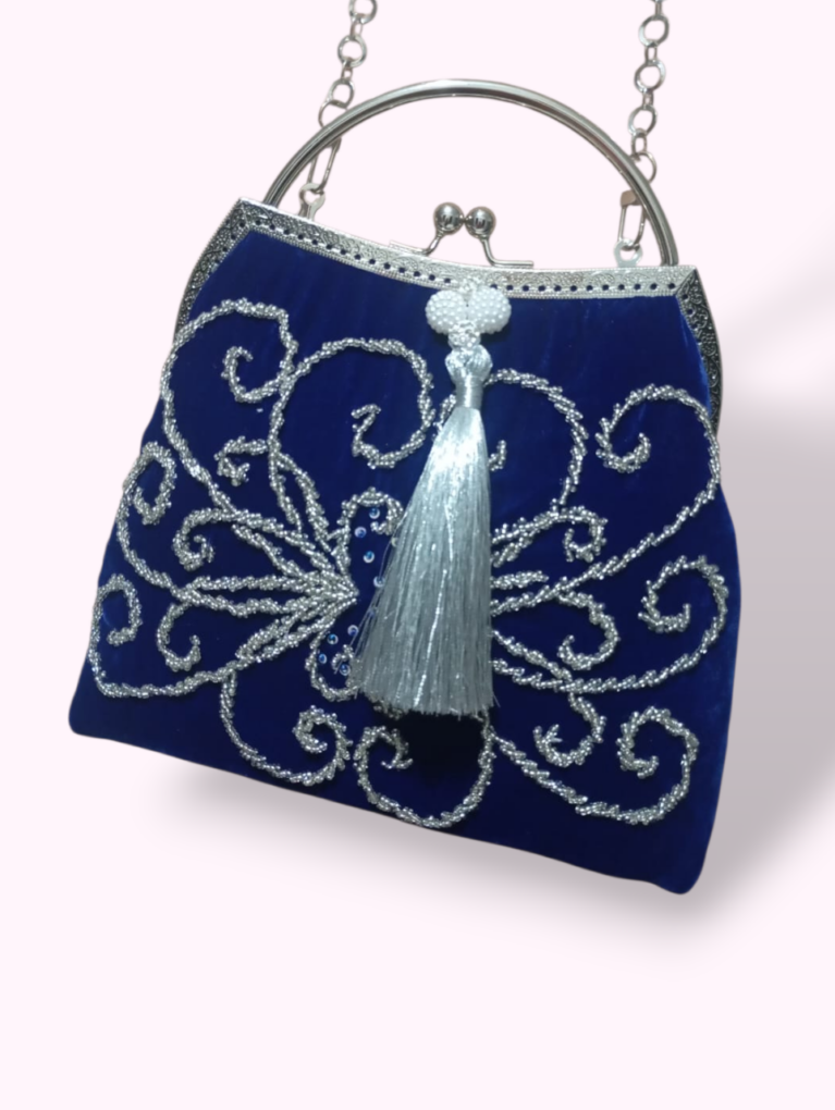 1000395733.png Sac Pochette en Velours Bleu Roi Tunisie
