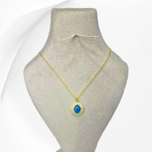 Collier Bleu Azur en Acier Inoxydable 4 en Tunisie Collier Bleu Azur en Acier Inoxydable Tunisie
