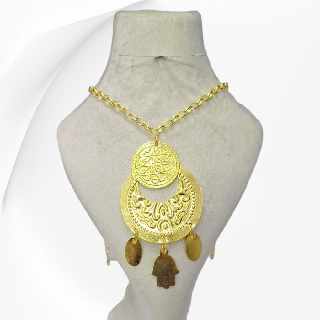 1000396858.png Collier Pendentif en Cuivre Doré à l'Or Tunisie