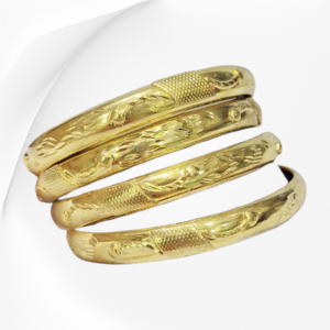 Set de 4 Bracelets Joncs Ciselés en Acier Inoxydable Tunisie