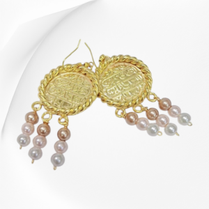 Boucles d'Oreilles Médaillons Calligraphiés en Cuivre Doré à l'Or 1 en Tunisie Boucles d'Oreilles Médaillons Calligraphiés en Cuivre Doré à l'Or Tunisie