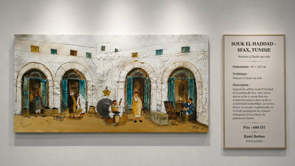 1000398556.jpg Peinture à l'huile sur toile MÉDINA – SOUK BIOUCHWICHA Tunisie