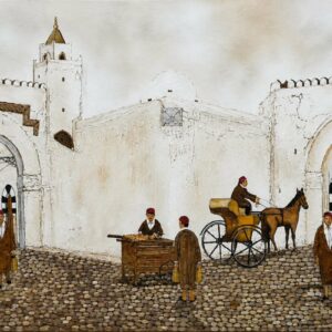 BAB EL KHADHRA Tunis Peinture à l'huile sur toile Tunisie