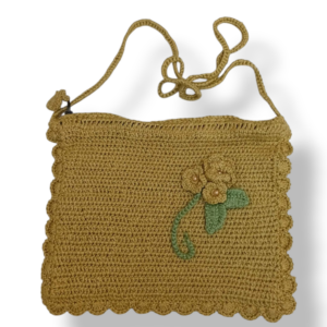 Pochette en crochet "Ocre Bucolique" Tunisie
