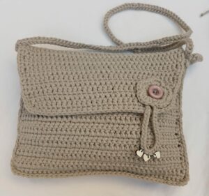 Sac besace en crochet "Cœur de Taupe" Tunisie